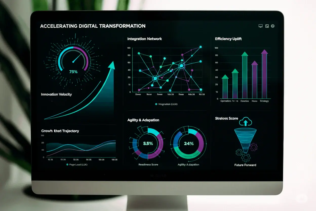 SAP Fiori analytics dashboard showing digital transformation metrics